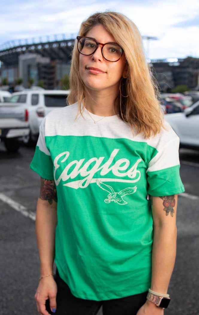 Junk Food Philadelphia Eagles Women's Mock Neck Crop Tee