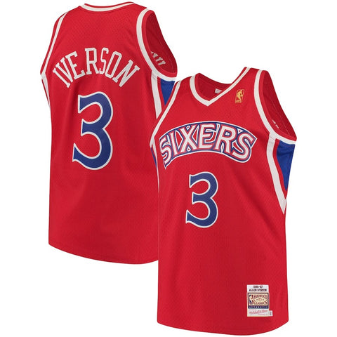 Philadelphia 76ers Allen Iverson Authenic Red Jersey