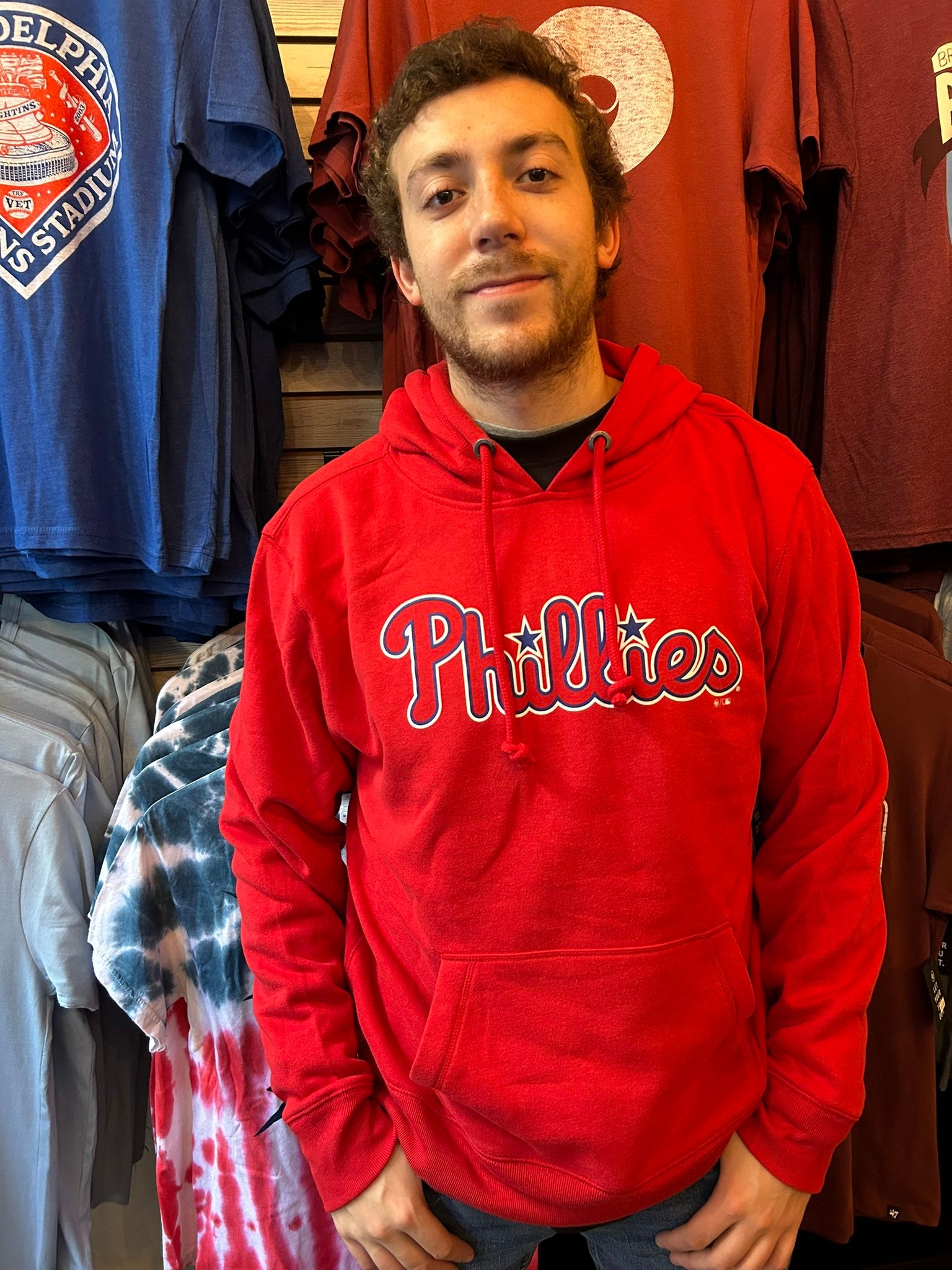 Philadelphia Phillies Throwback Grey Wordmark hooded sweatshirt