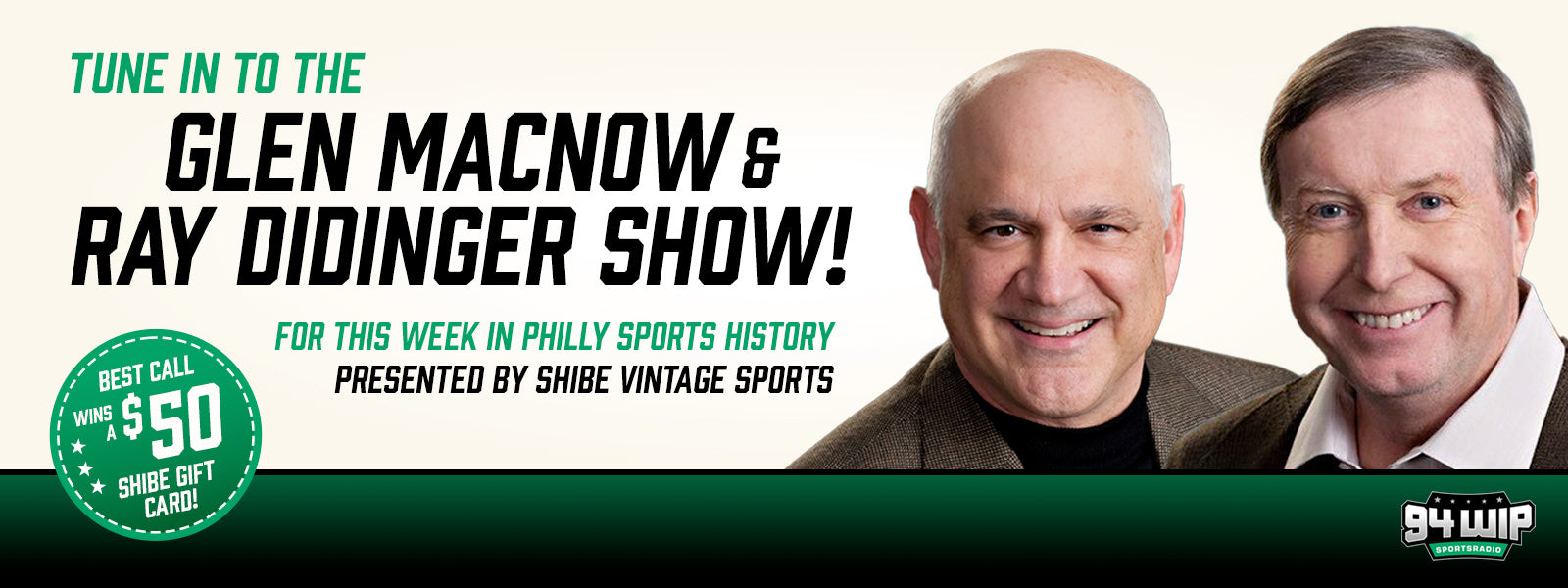 Listen to This Week in Philly Sports History Saturdays at 11am with Glen Macnow and Ray Didinger on 94 WIP radio
