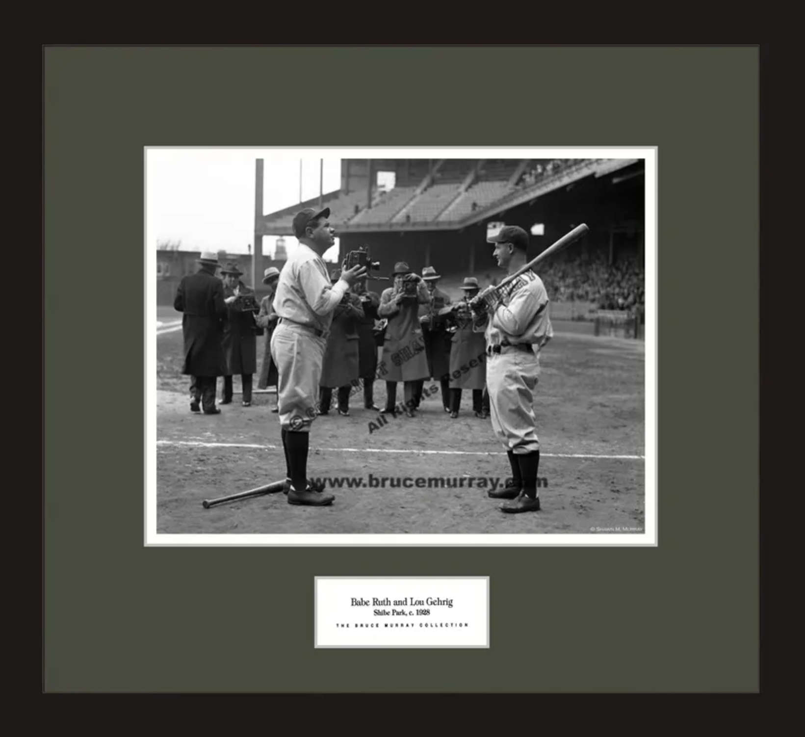 Lou Gehrig, Tris Speaker, Ty Cobb & Babe Ruth, c. 1928 - Framed - Shibe  Vintage Sports