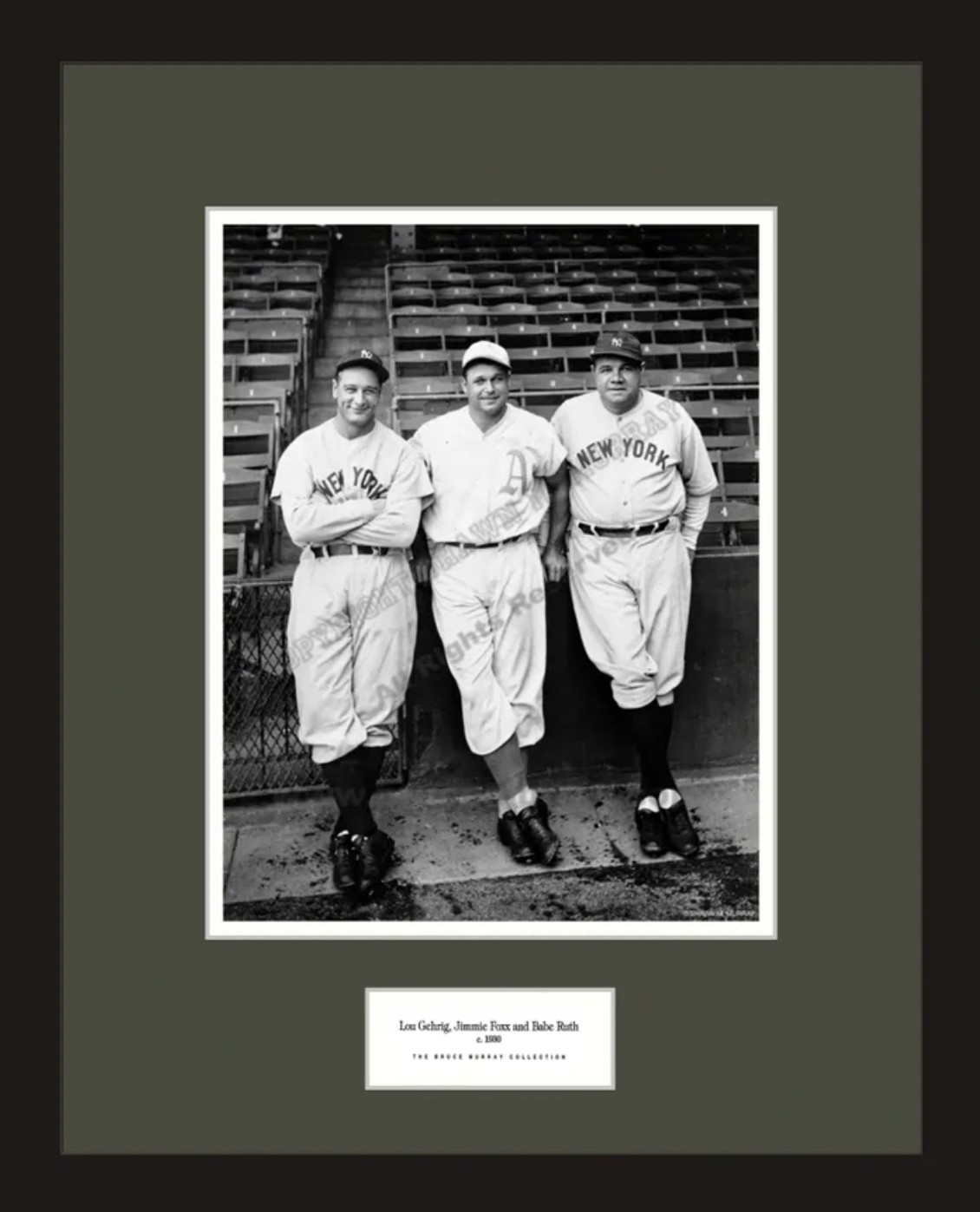 Lou Gehrig, Tris Speaker, Ty Cobb & Babe Ruth, c. 1928 - Framed - Shibe  Vintage Sports