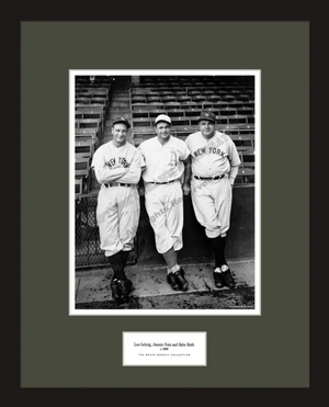 Sold at Auction: Babe Ruth + Lou Gehrig 4x6 Photo w/ Facsimile Signatures -  Nice For Framing!
