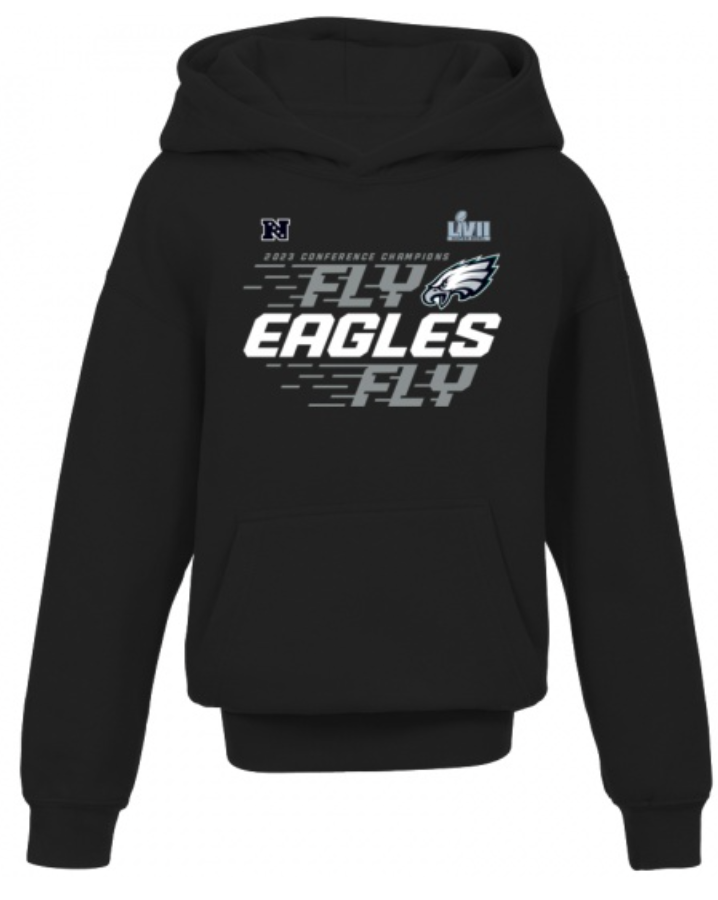 Philadelphia Eagles Mitchell & Ness White Logo Arch Hoodie