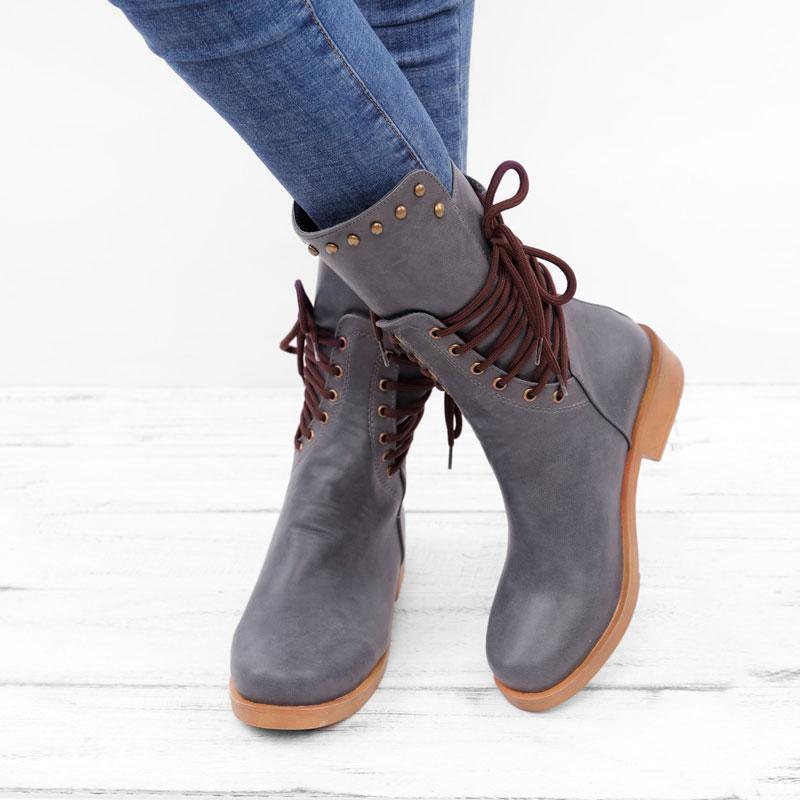 back zipper vintage lace up boots