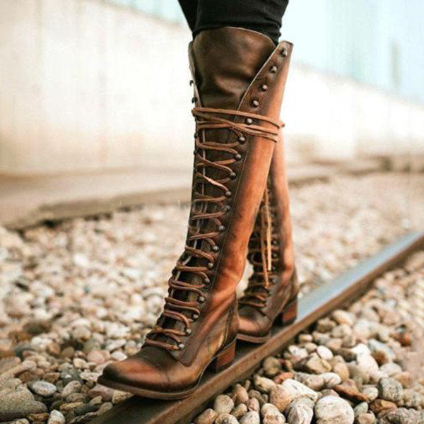 lace up vintage boots