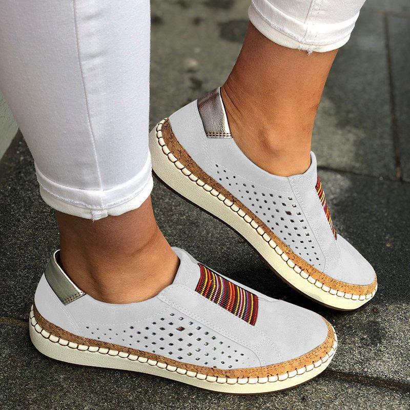 hollow out round toe casual sneakers