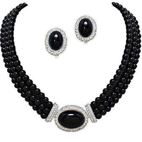 black pearl necklace set