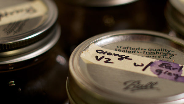 Mason jar tests with labels