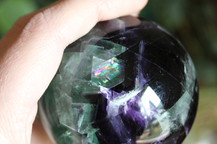 Rainbow fluorite sphere 7, new