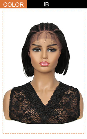 13*7 Synthetic Lace Frontal BOB Wig |10 inch Short Lace Wig | Realistic Black Wigs