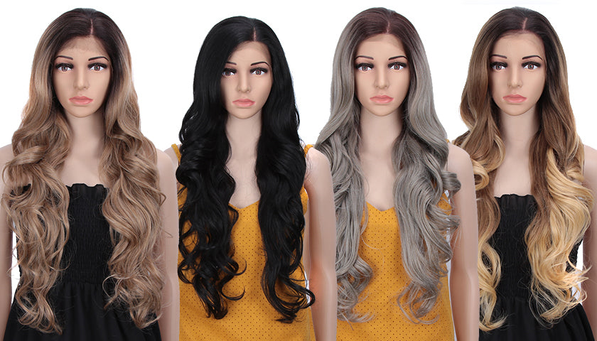 Easy 360 Synthetic HD Lace Frontal Wig | 28 Inch Long  Wavy Wig | Queen by Noble