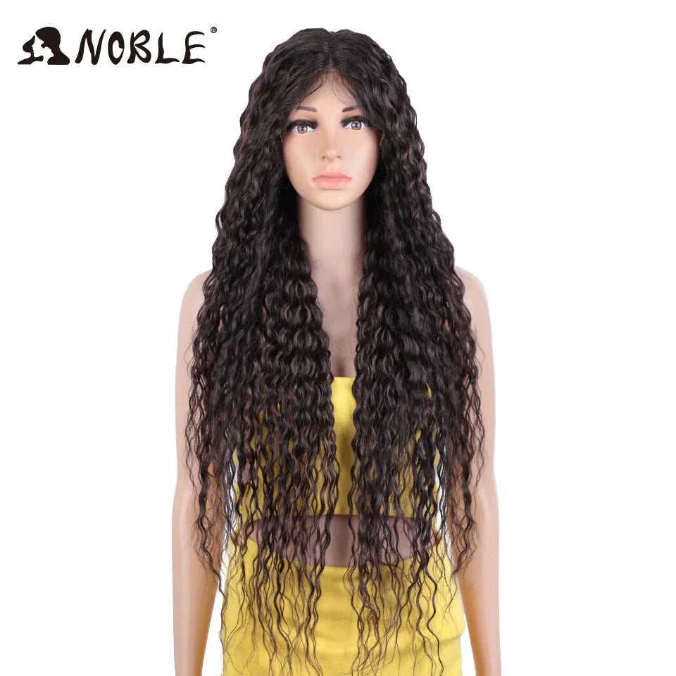 Noble Hair Synthetic Lace Wig Long Wavy Wig 30 Inch Curly Wig Blonde Wigs For Black Women Ombre Blonde Wig Synthetic Lace Wig