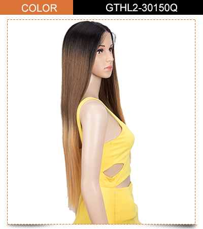 lace front long straight colorful wig