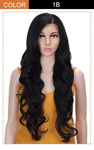 Easy 360 Synthetic HD Lace Frontal Wig | 28 Inch Long  Wavy Wig | Queen by Noble