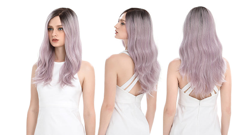6.5*4.5 Mono Lace Wig | 22 Inch Natural Wavy | Light Lavender | Elin by Noble