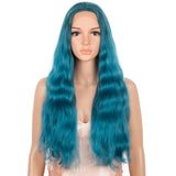 5*1 lace frontal blue color synthetic body wave wig Similar To A Human Hair