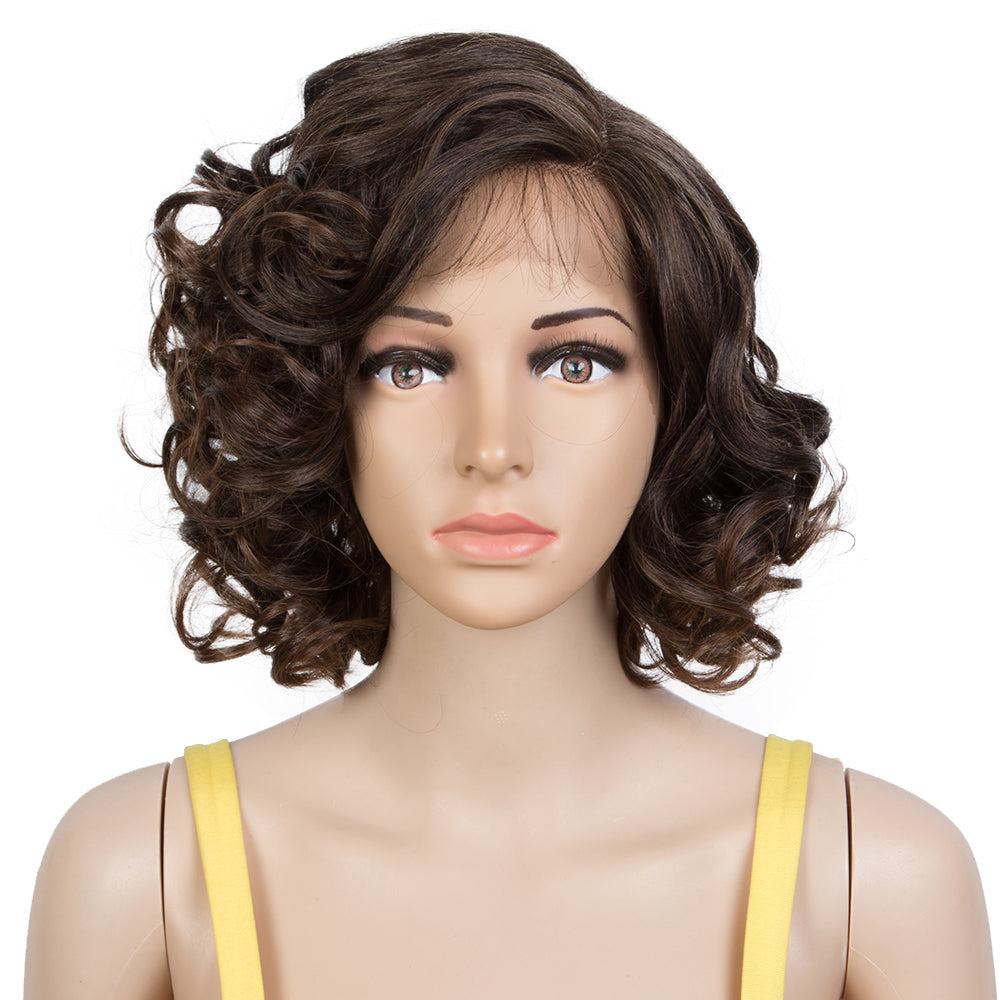 NOBLE Synthetic Lace Front Wig | 12 Inch Short Curly Wig Side Part Lace Wig For Women | ARIEL - Noble Hair product image