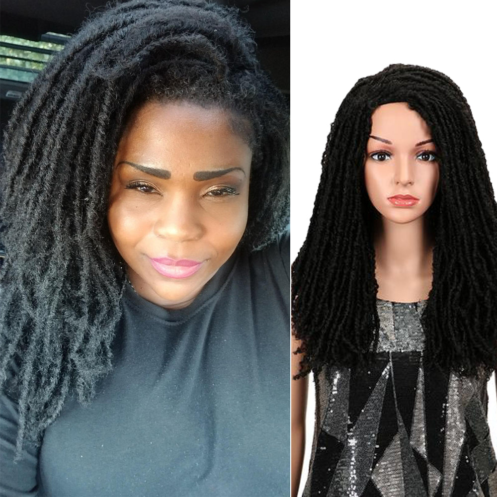 Noble 22 Inch Over Shoulder Black Dreadlocks Wigs