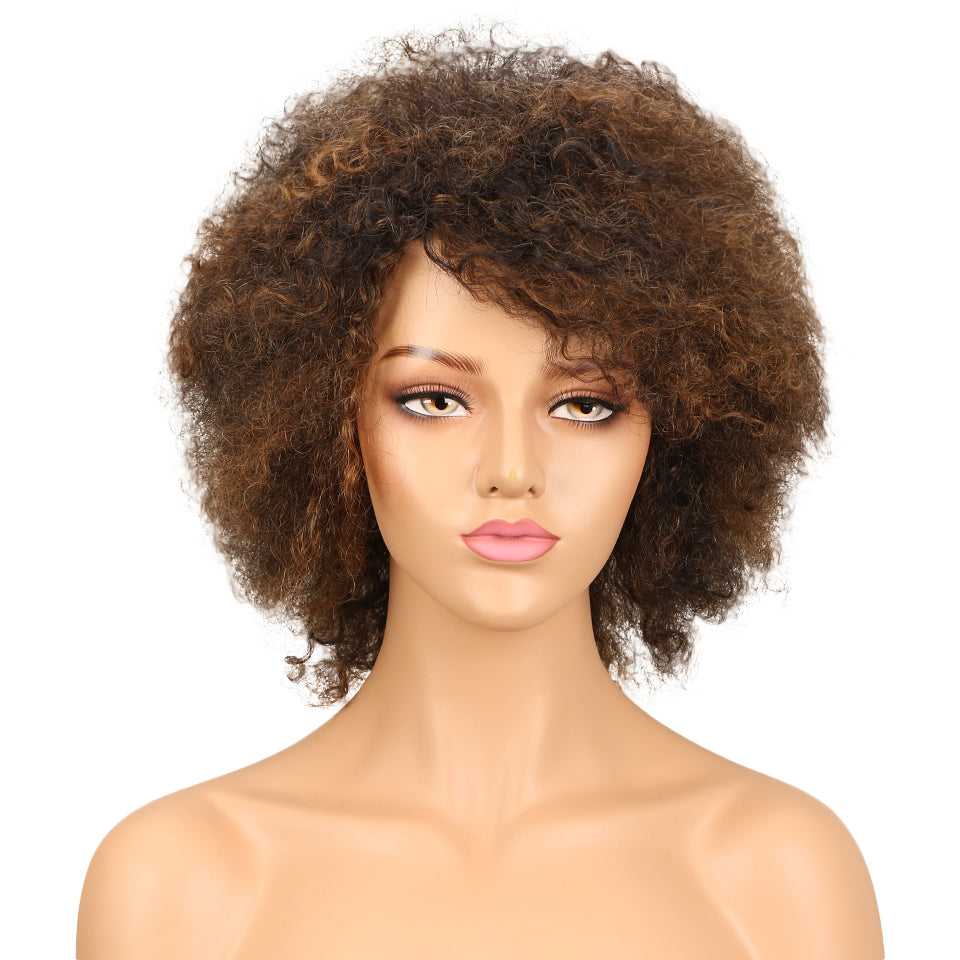 short curly afro human hair wigs