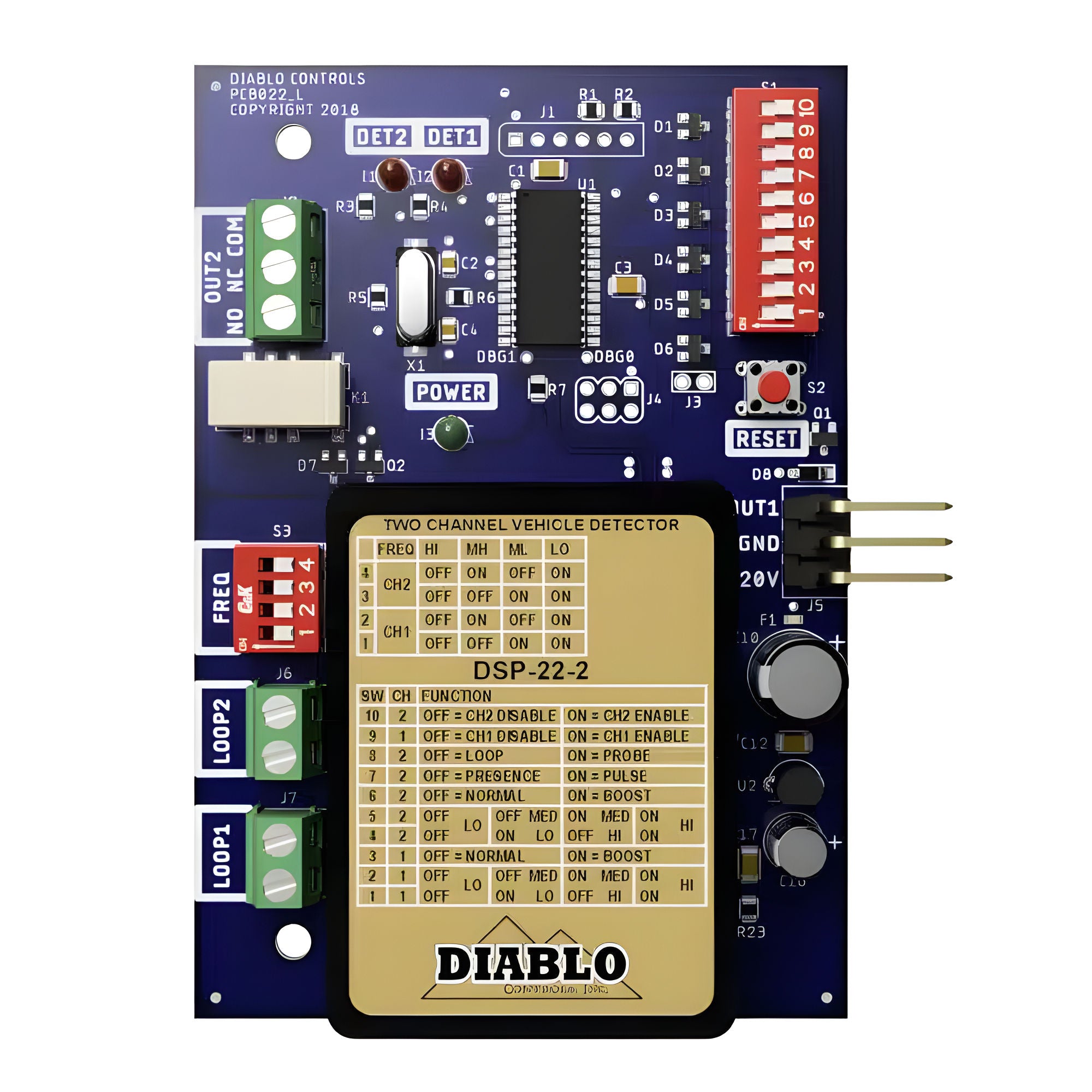 Diablo DSP-22-2 Dual-Channel Loop Detector for DoorKing Operators