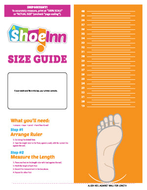 Kids' Shoe Size in Inches Chart