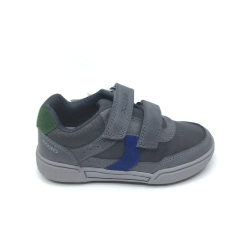 gray velcro shoes