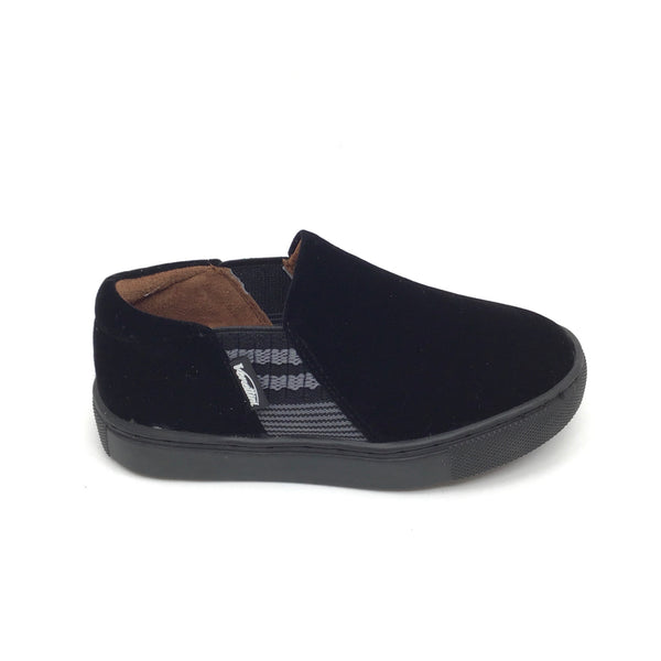 Venettini Black Velvet Elastic Slip On 