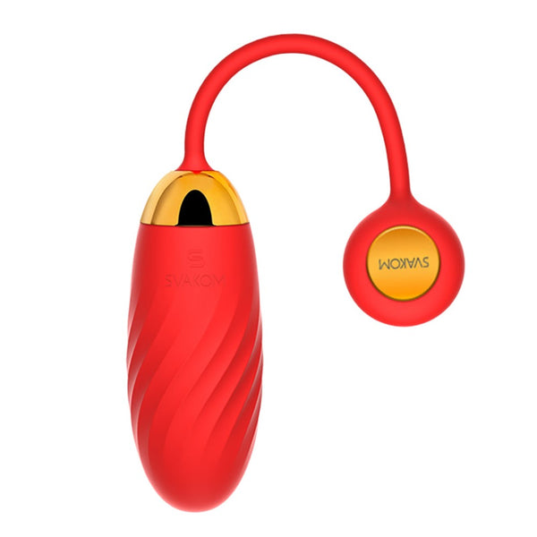Full front view of  Ella Neo Interactive Vibrating Bullet | Svakom - Red