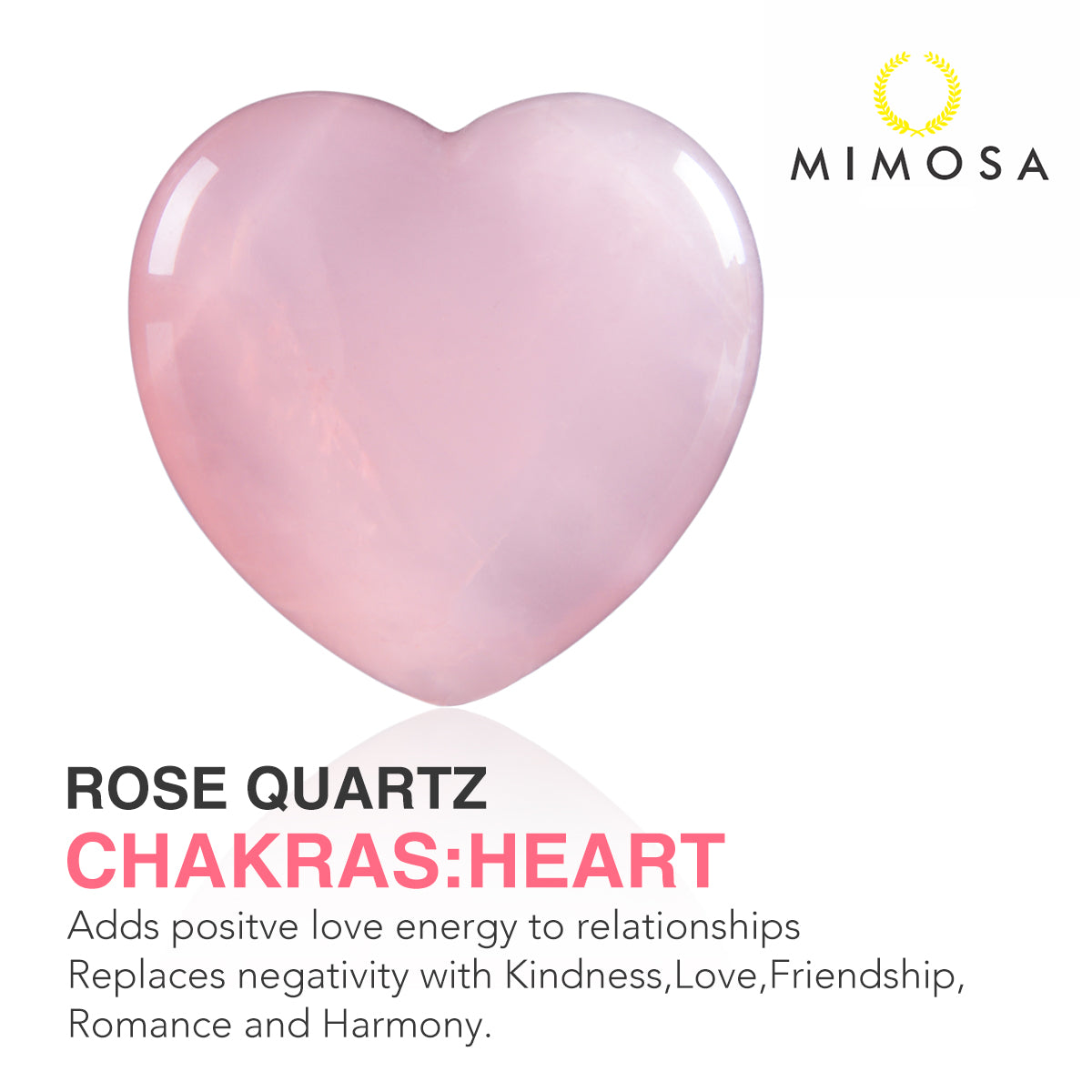 Rose Quartz Heart 1PCS Set | Mimosa 