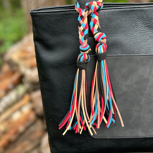 lindsaystreemdesigns Purse Tassel Bag Charm Dark Grey