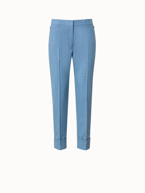 Women's Lace-Trimmed pants in Wool and Silk