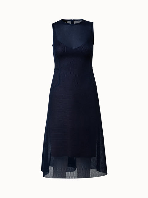Techno Neoprene Asymmetrical Midi Dress