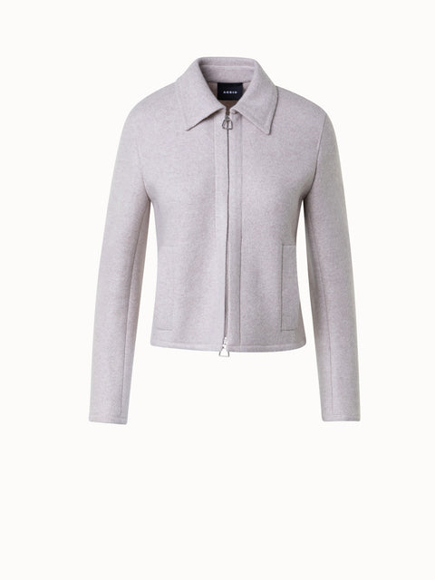 Tailored Jacket in 100% Cashmere with Stand Up Collar