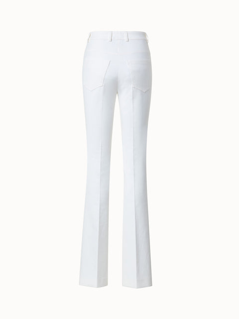 Cotton Silk Double Face Boot Cut Pant