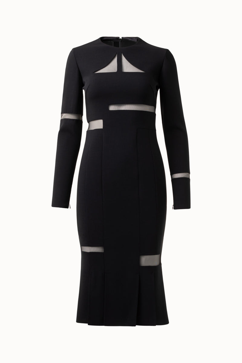 Akris® Official – Double Face Wool Dress with Cubist Cutouts