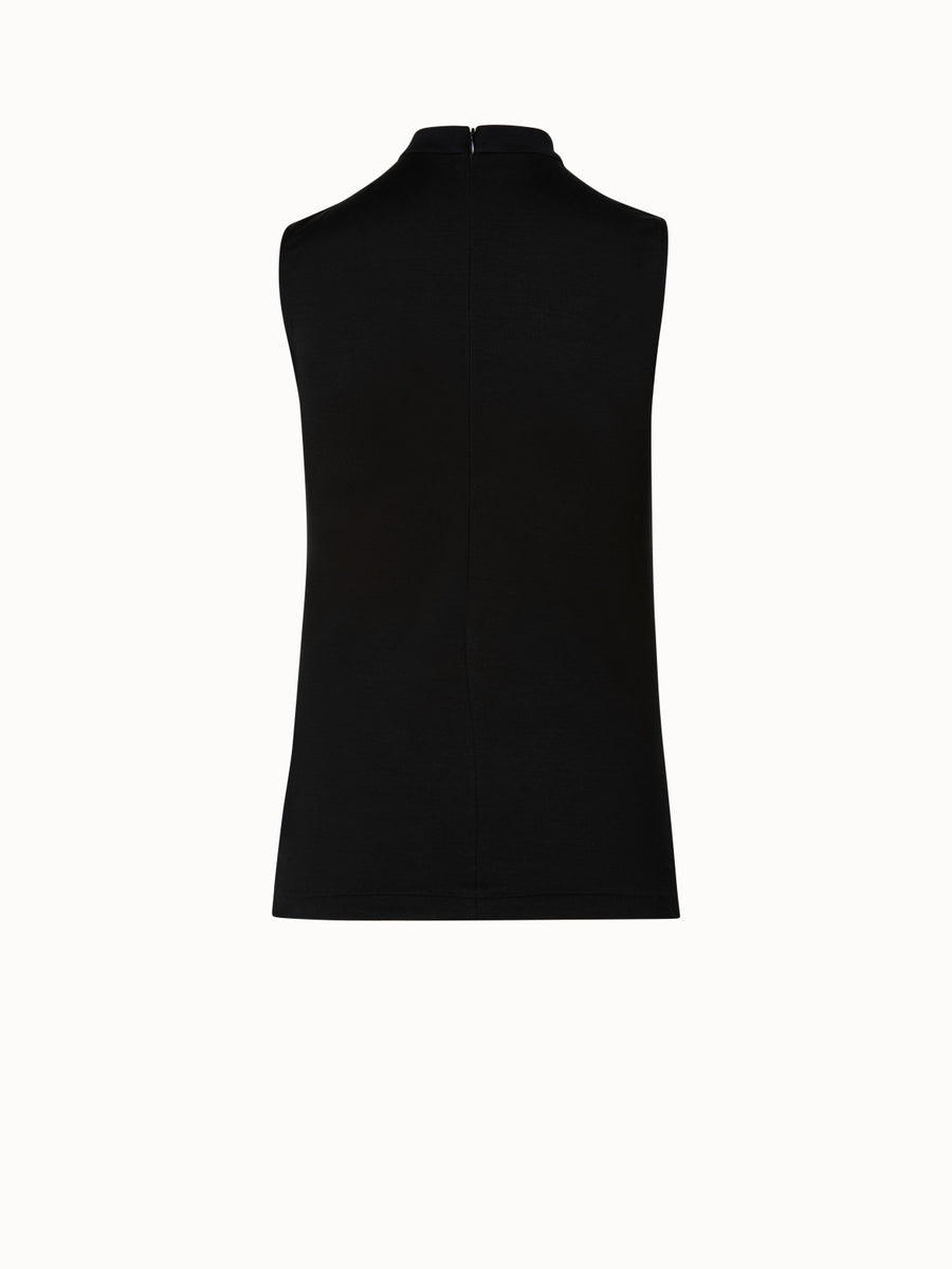 Akris® Official – Sleeveless Cotton Jersey Top with Knot Collar and ...