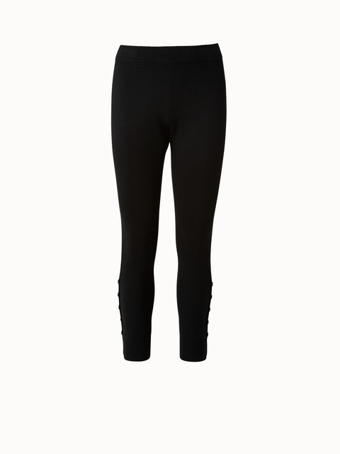$186 Toccin NY Women's Black Solid Rib-Knit Wool-Blend Leggings Pants Size L