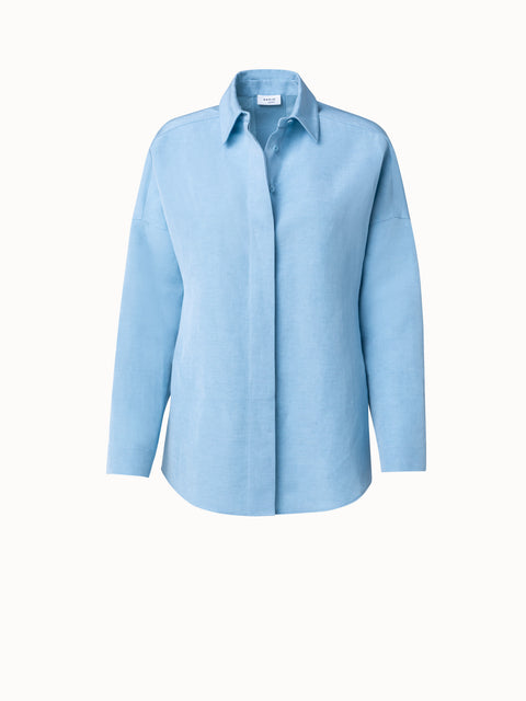 Minimum BINNAS - Button-down blouse - light blue 