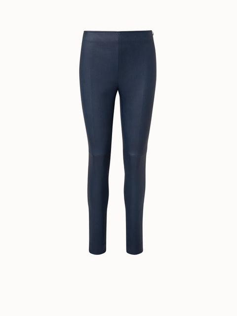 Women Navy Side Stripe Active Leggings