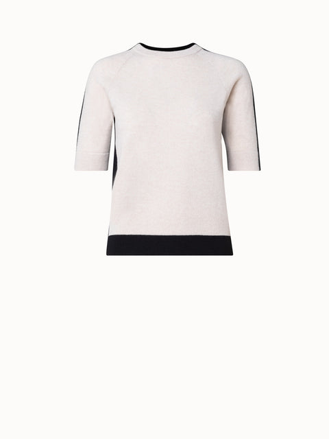 Silk Cashmere Cotton Blend Shortsleeve Sweater