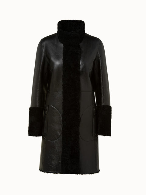 Lacquered Tweed Coat with Removable Insert