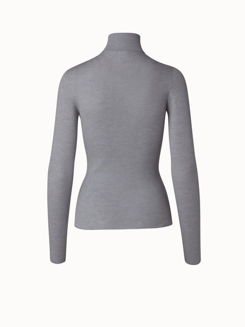 Cashmere Silk Rib Knit Pullover