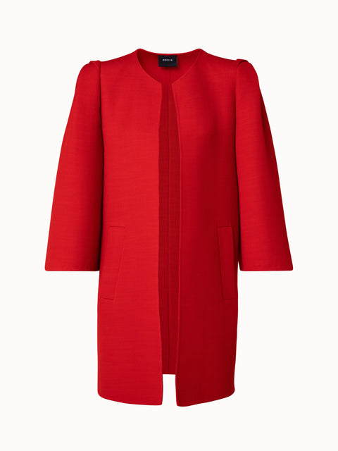 CASHMERE DOUBLE FACE REVERSIBLE JACKET: RED-ANTHRACITE - RANI ARABELLA