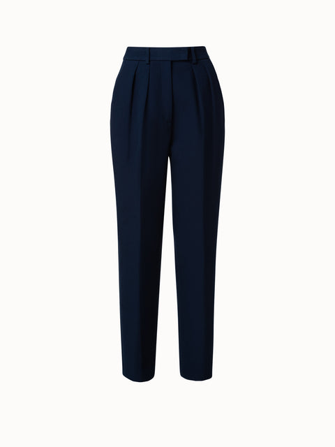 WOMEN'S LINEN BLEND PLEATED TAPERED PANTS