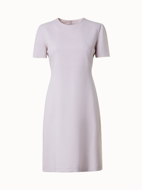 Sleeveless V-Neck Double Face Wool Sheath Dress