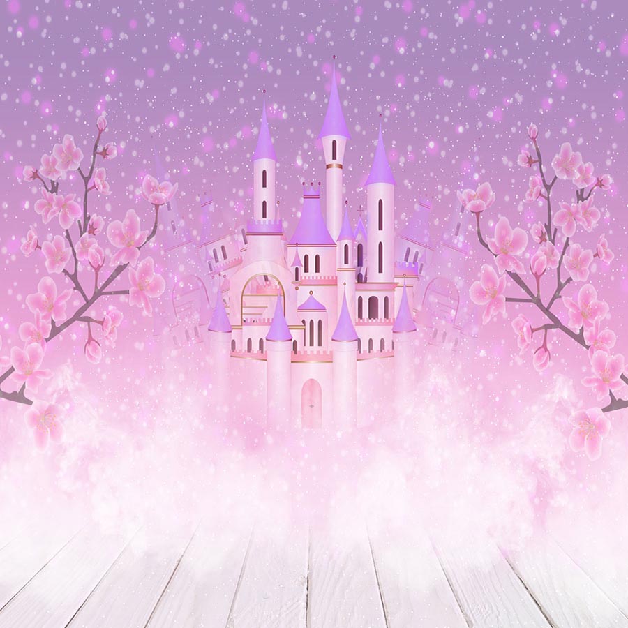 Buy discount Fox Pink Flower Castle Vinyl Backdrop for Children ...