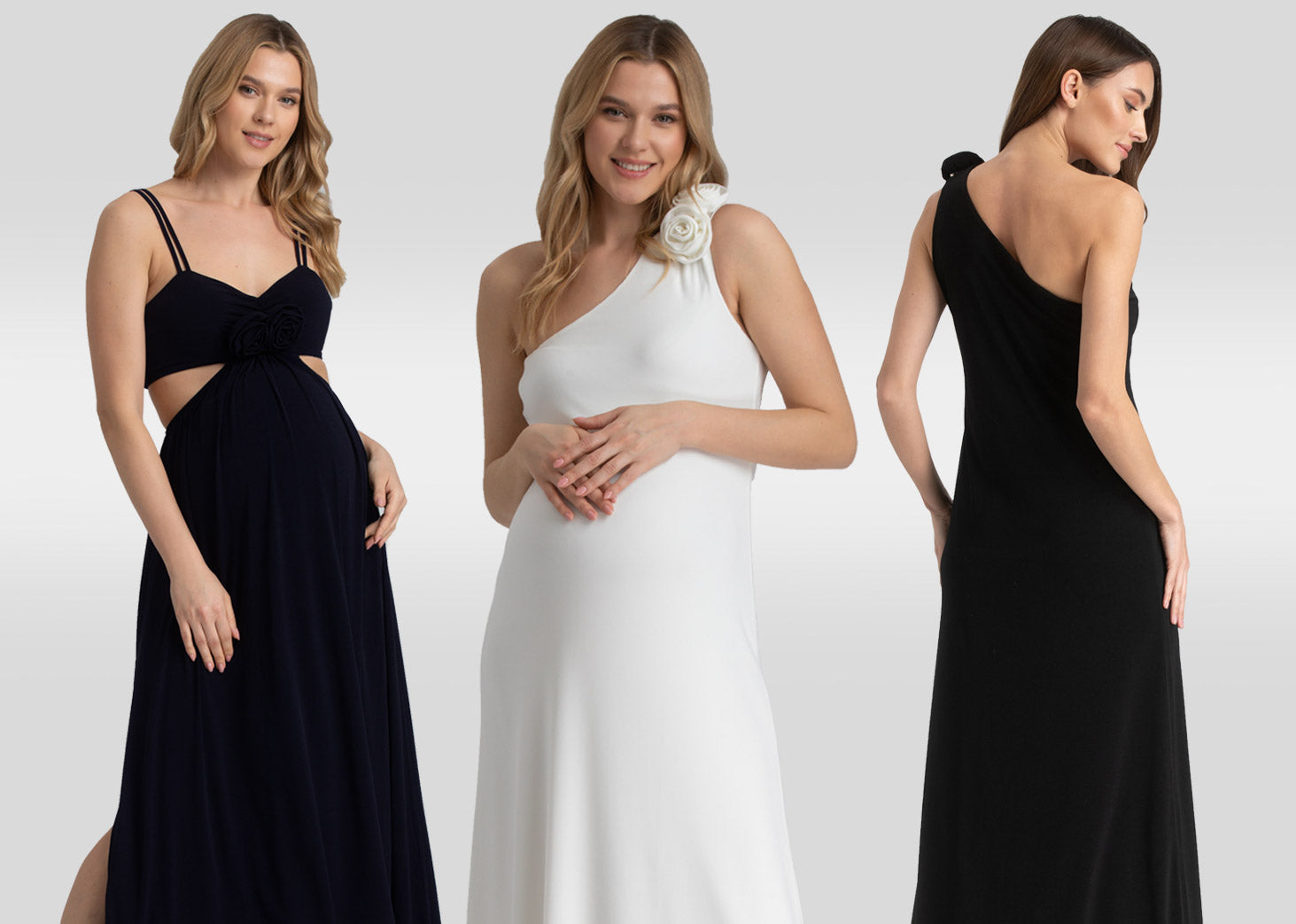 Maternity Dresses with Seductive Drapery and Cuts