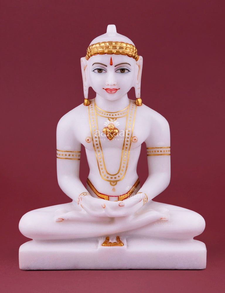 Marble Idol Mahavir 9" Aakaar Idols & Temples