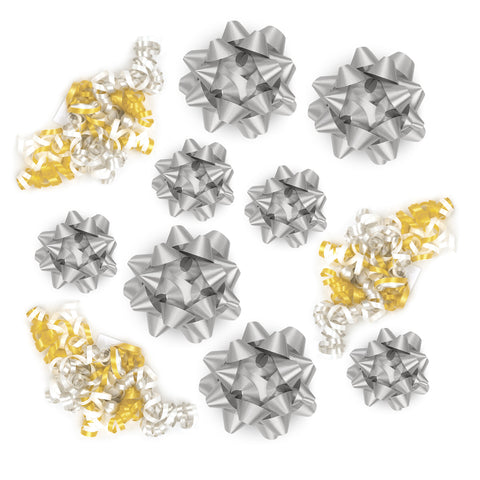 12ct Curly Bows Silver & Gold – WrapaholicGifts